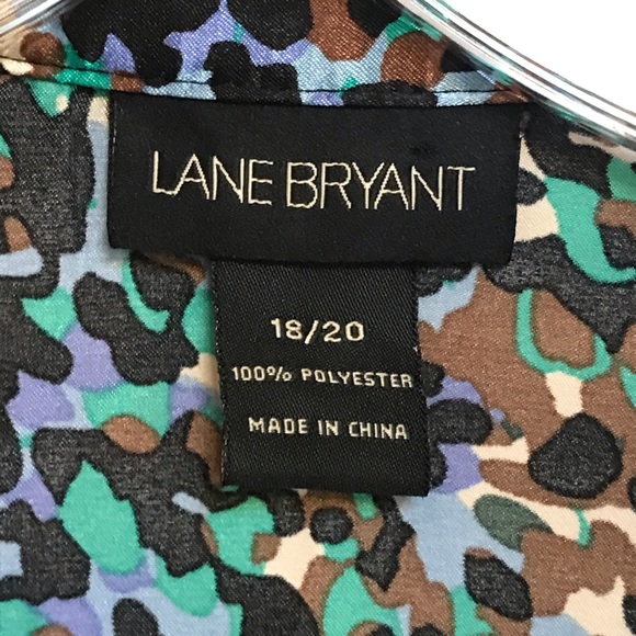 Lane Bryant BLUE SATINY TOP W RUFFLED CAP SLEEVE - Picture 7 of 9